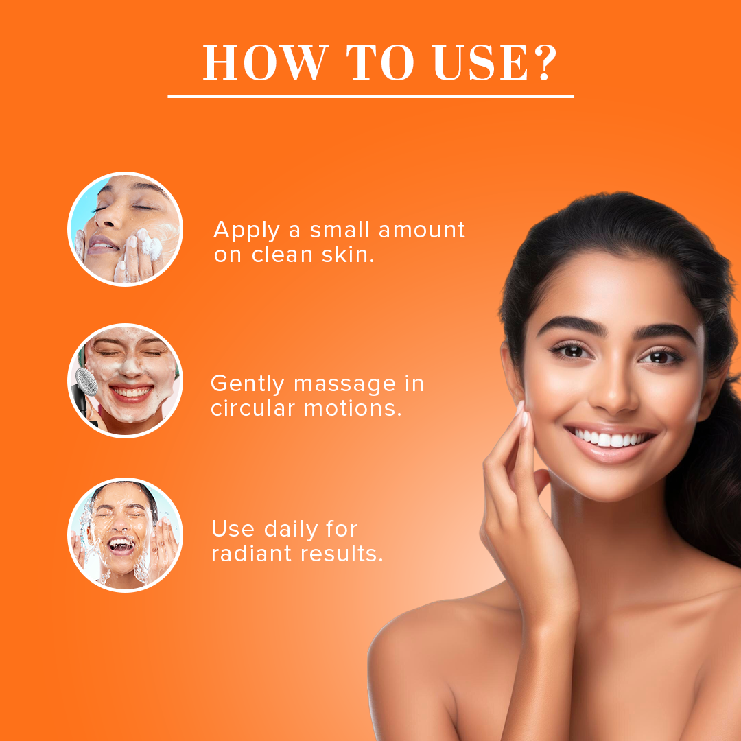 Khadi Natural Vitamin C Foaming Face Wash Within - Built Face Brush - 150ml