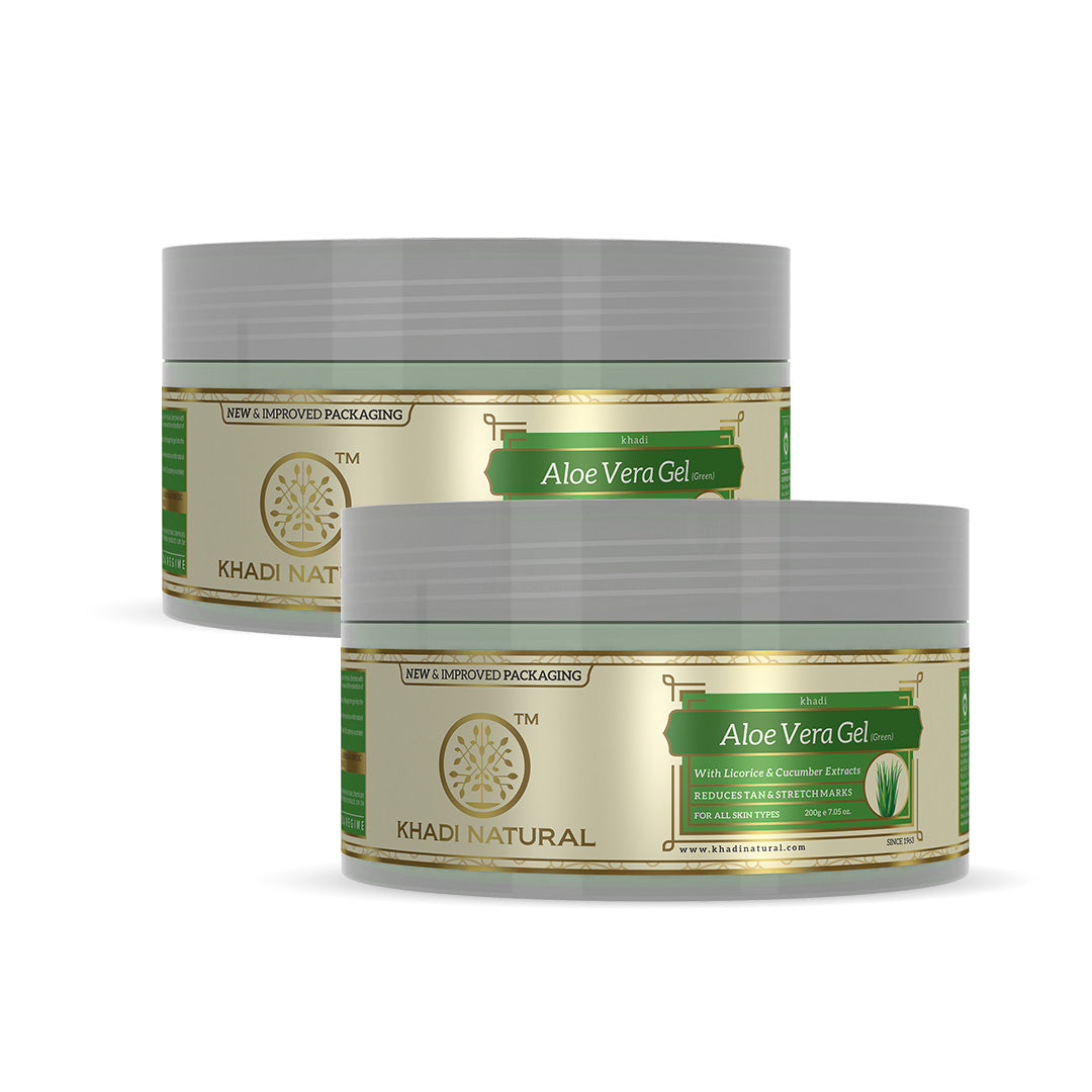 Khadi Natural Aloe vera - green gel Combo Pack Of 2 β 100gm Each Sale