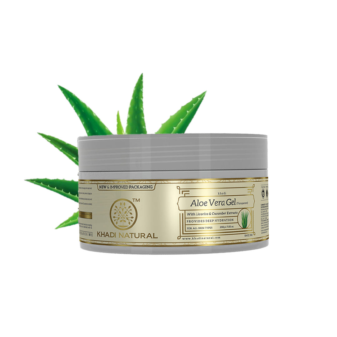 Khadi Natural Aloe Vera Transparent Gel Combo Pack of 2 - 200gm Each Sale