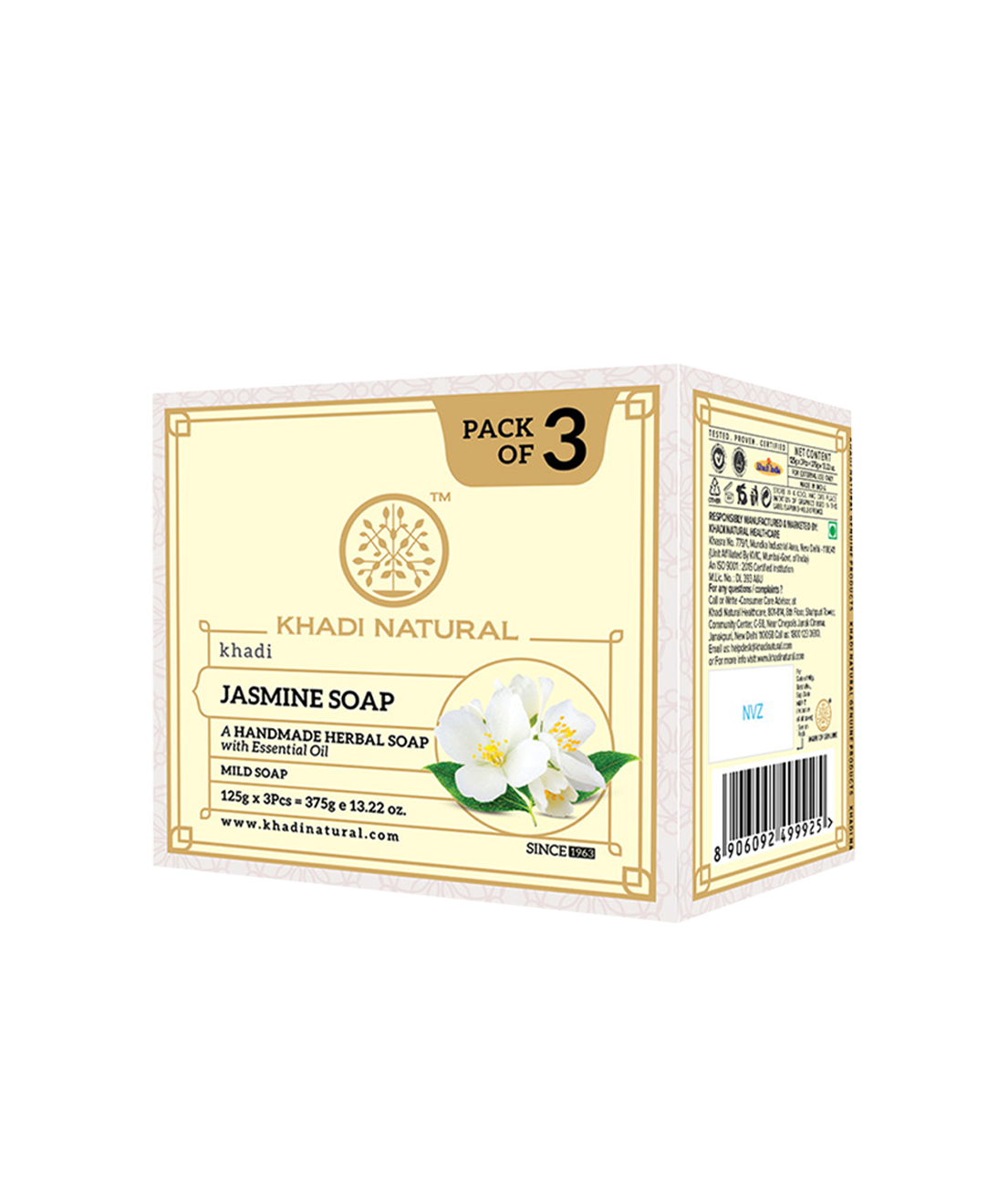 Khadi Natural Herbal Jasmine Soap Combo Pack Of 3 – 125gm Each