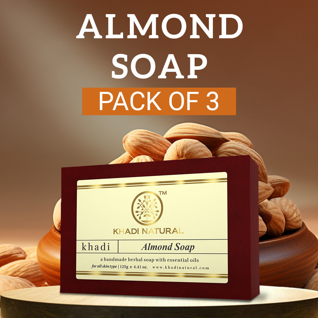 Khadi Natural Almond Soap Combo Pack Of 3 – 125gm Each
