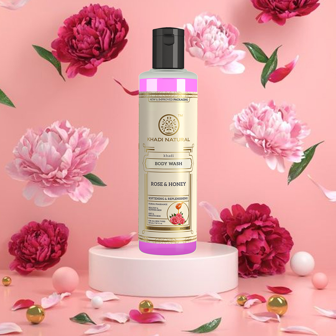 Khadi Natural Rose & Honey Body Wash - 210ml
