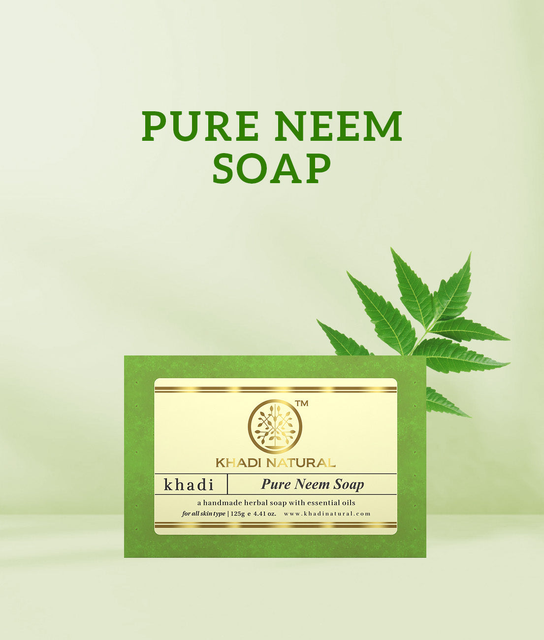 Khadi Natural Pure Neem Soap - 125gm