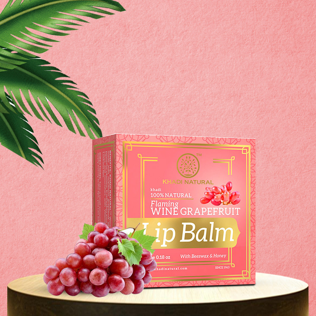 Khadi Natural Wine Grapefruit Lip Balm - With Beeswax & Honey - 5gm