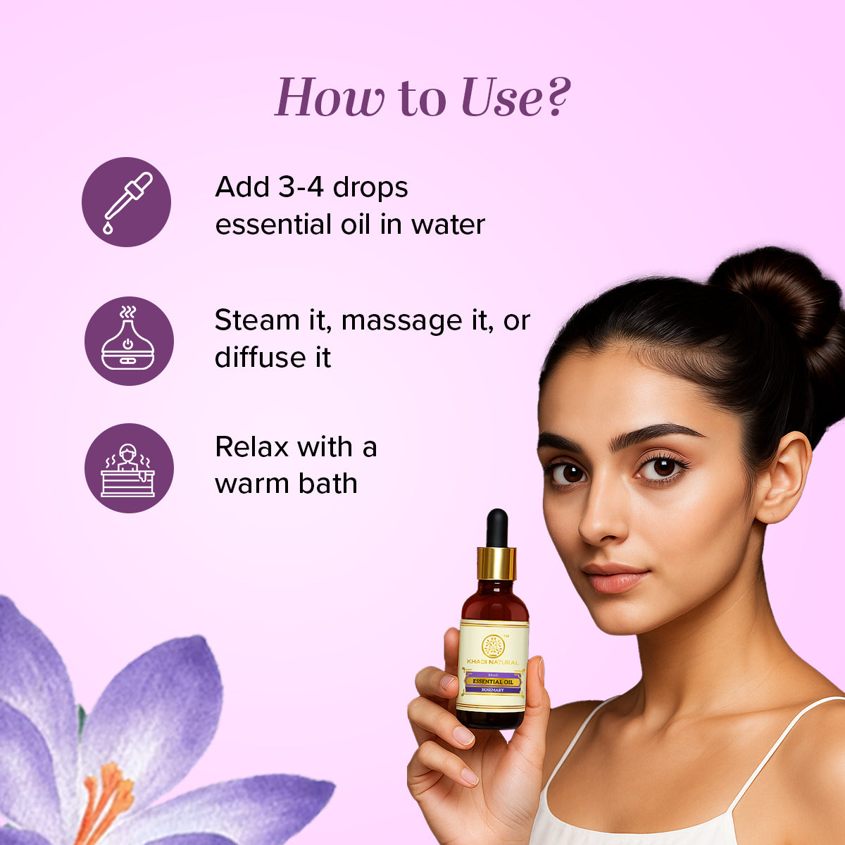 Khadi Natural Herbal Rosemary Essential Oil - 15ml