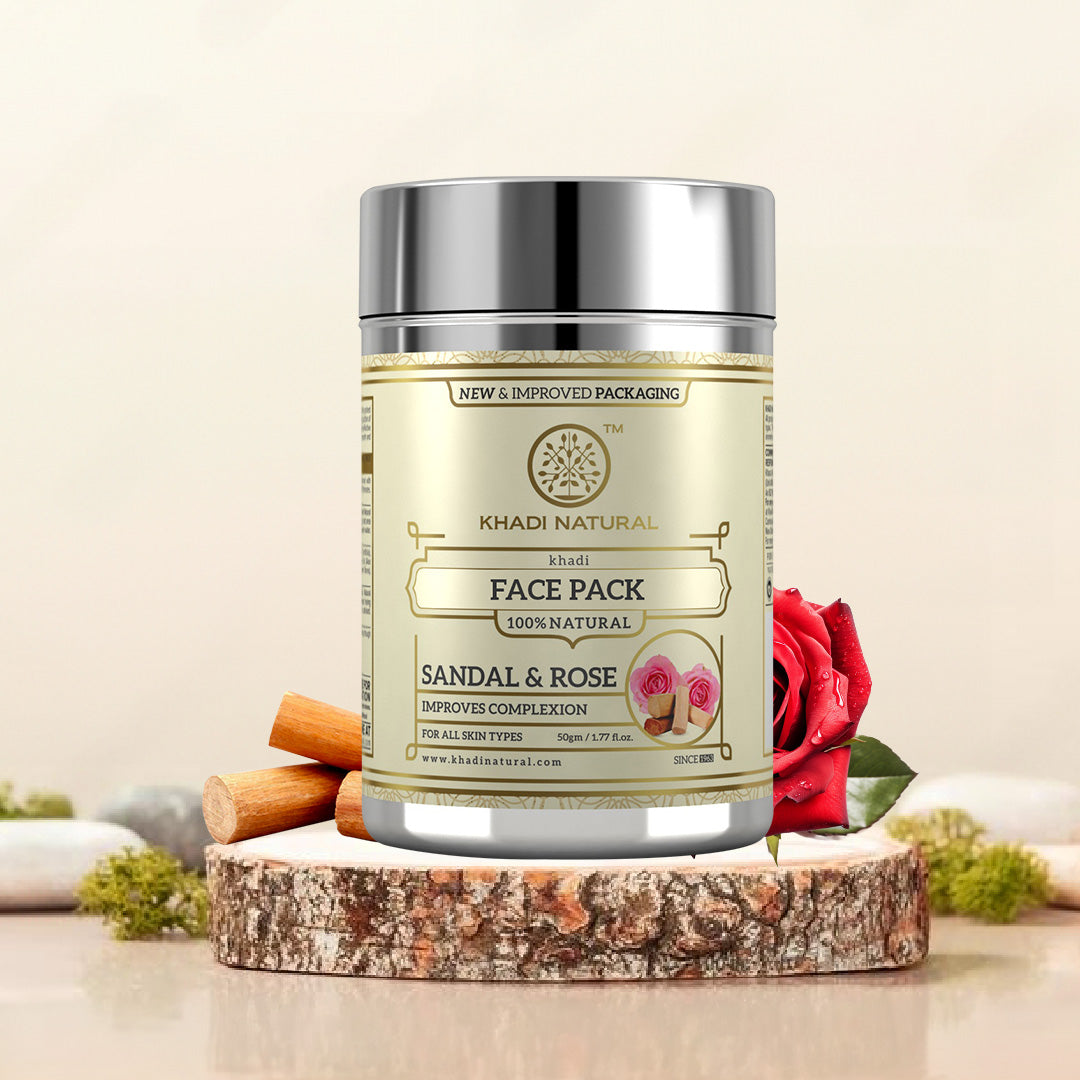 Khadi Natural Sandal & Rose Face Pack - 50gm