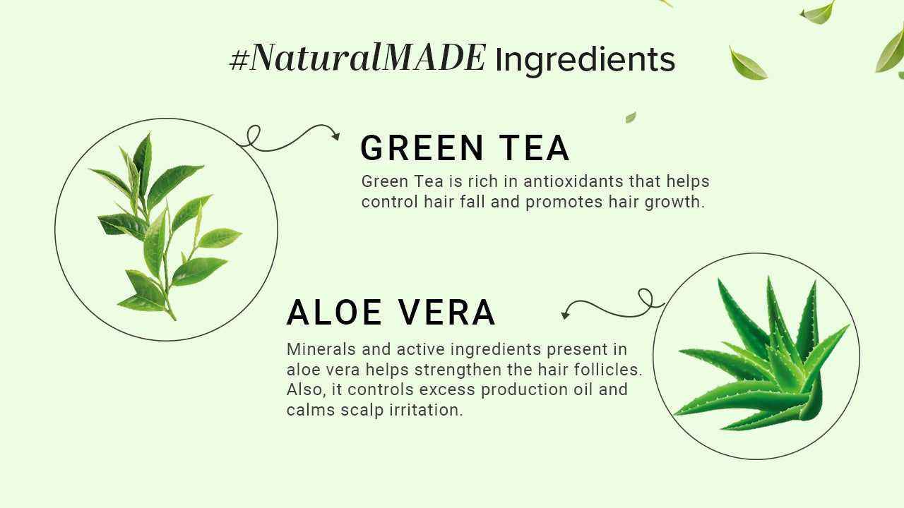 Khadi Natural Herbal Green Tea & Aloevera Hair Conditioner SLS & Paraben Free - 210ml