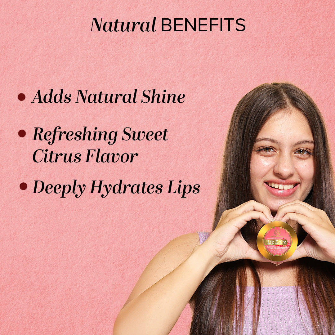Khadi Natural Wine Grapefruit Lip Balm - With Beeswax & Honey - 5gm