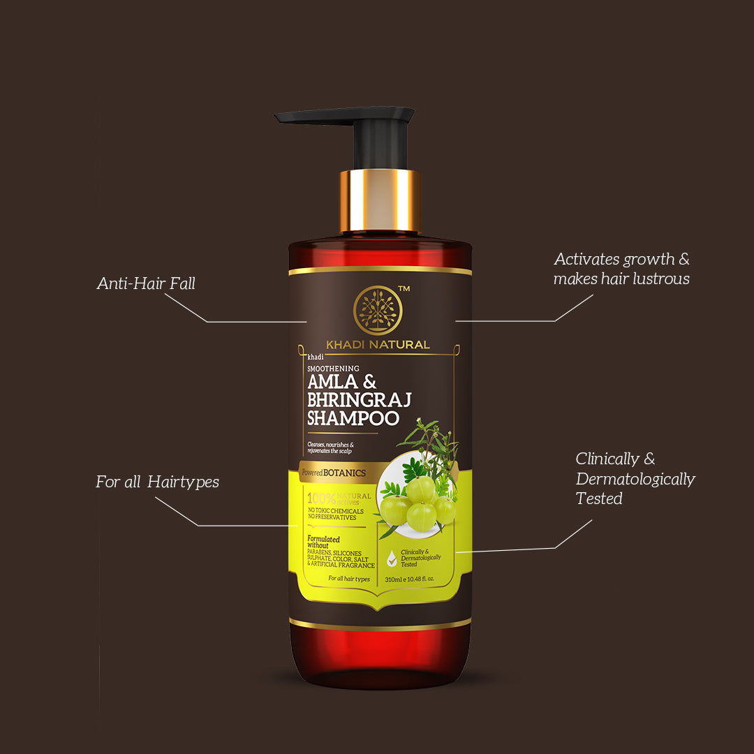 Khadi Natural Amla & Bhringraj Hair Cleanser - SLS, Parabens, Color, Salt & Artificial Fragrance Free - 310ml
