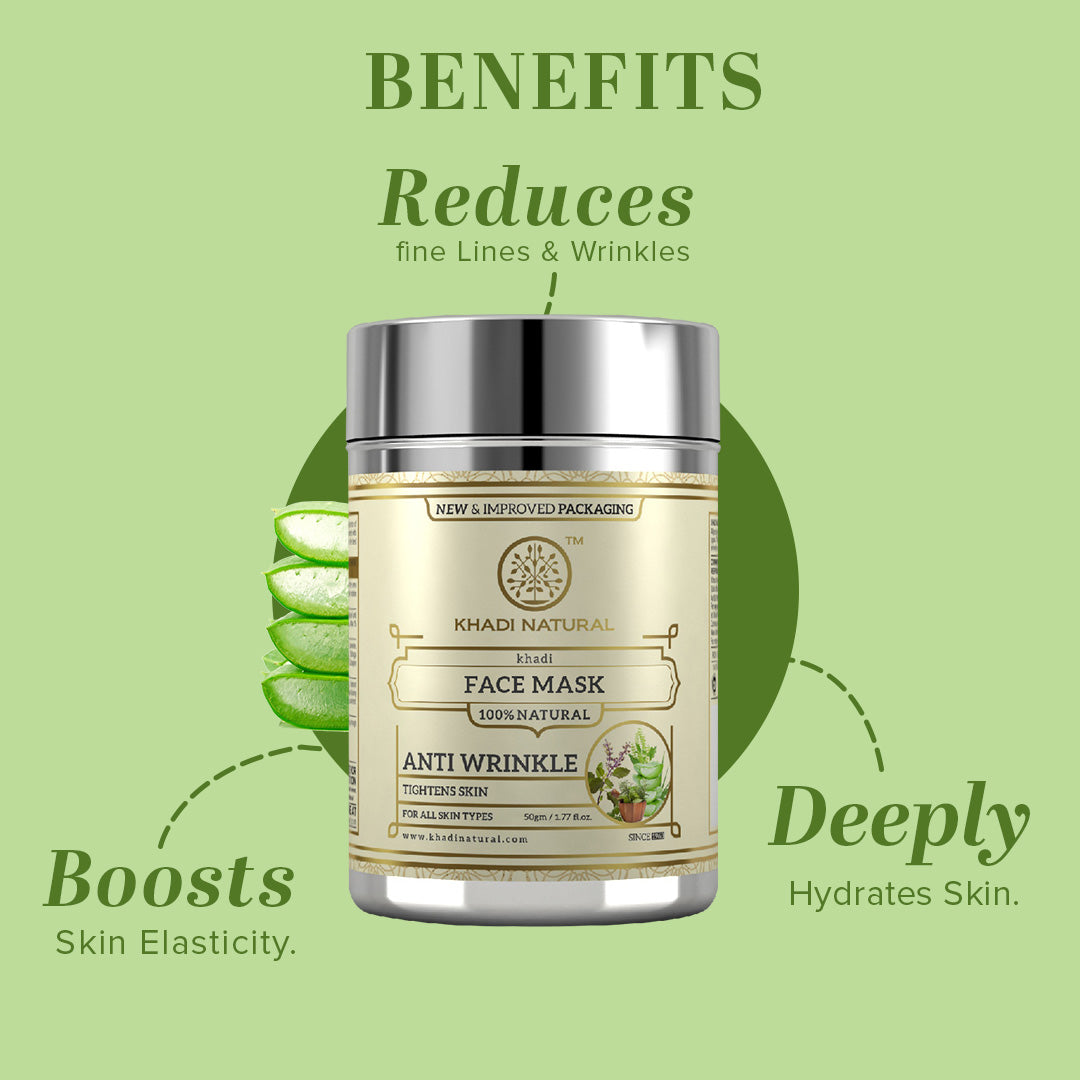 Khadi Natural Anti Wrinkle Face Mask Combo Pack Of 2 - 50gm Each Sale