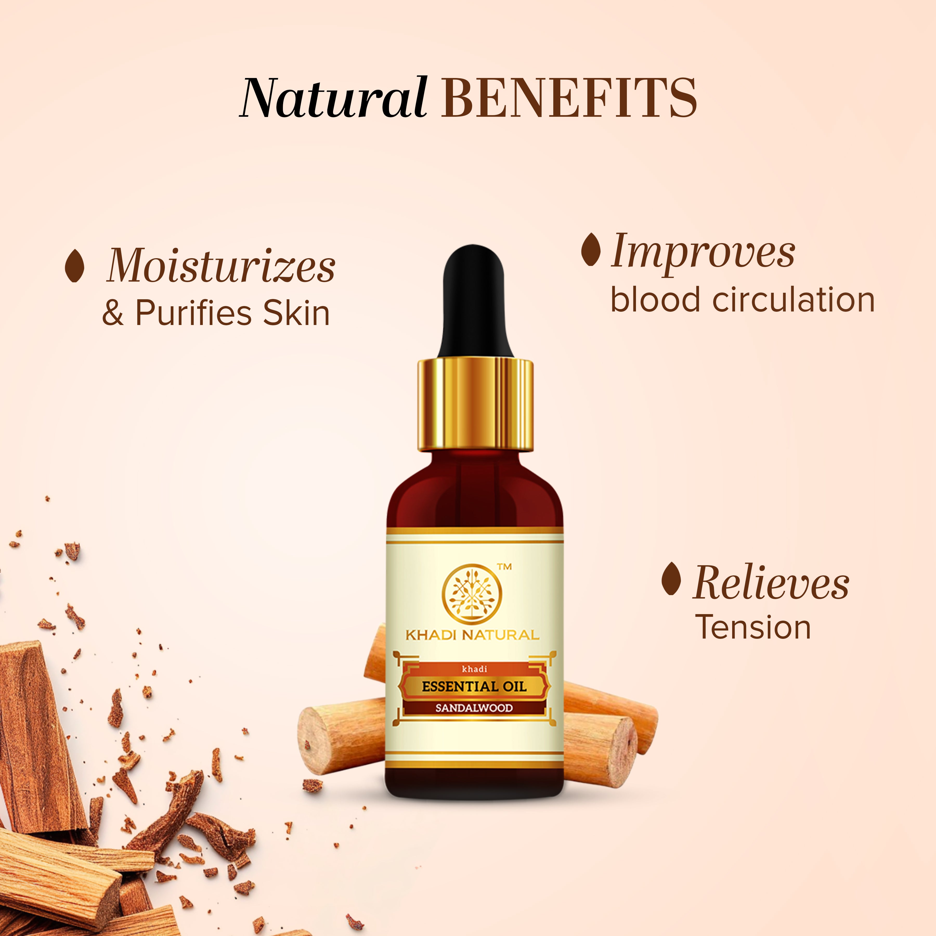 Khadi Natural Sandalwood - Pure Essential Oil - 15ml Sale