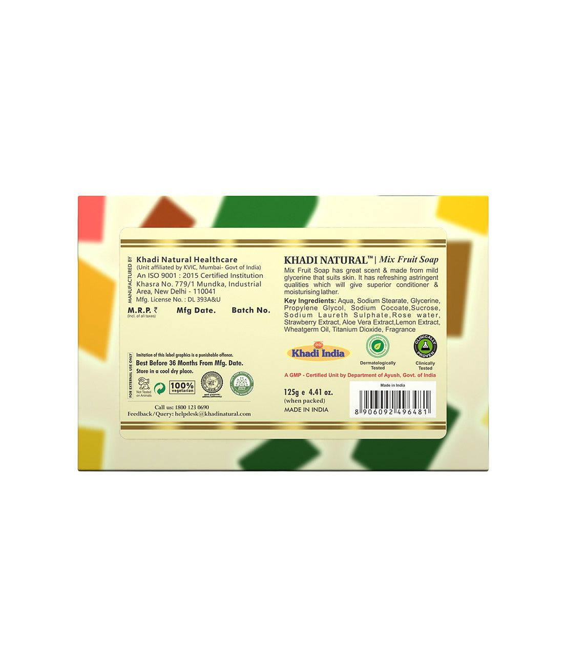 Khadi Natural Mix Fruit Soap 125gm