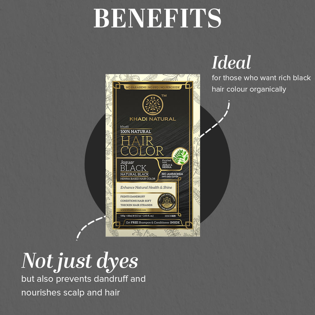 Khadi Natural Jaguar Black Hair Color - 150ml