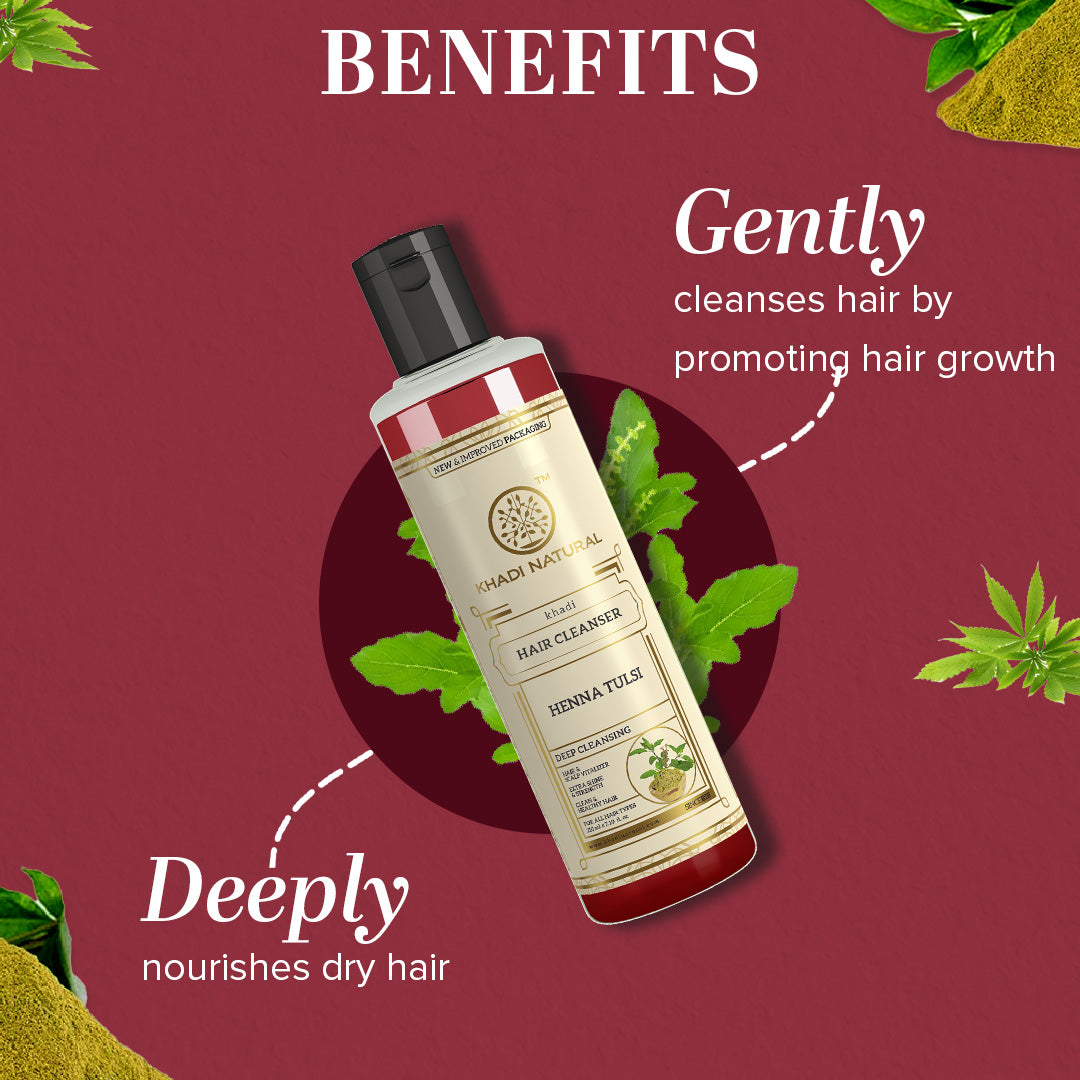 Khadi Natural Henna Tulsi Hair Cleanser - 210ml
