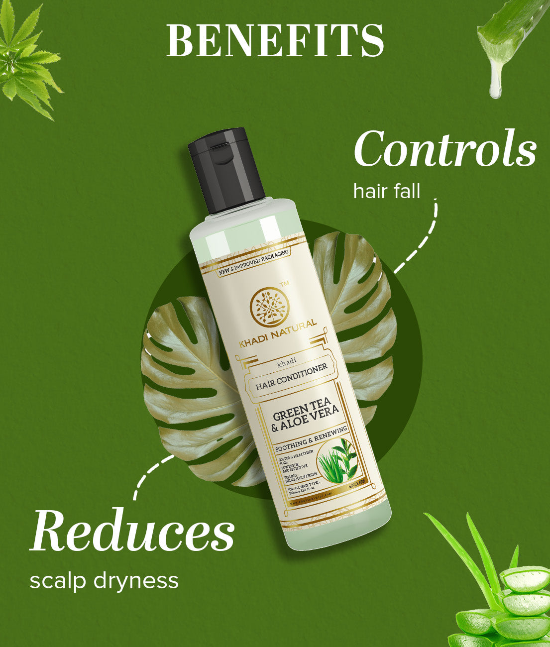 Khadi Natural Green tea and Aloe Vera conditioner Combo Pack Of 2 – 210ml Each Sale