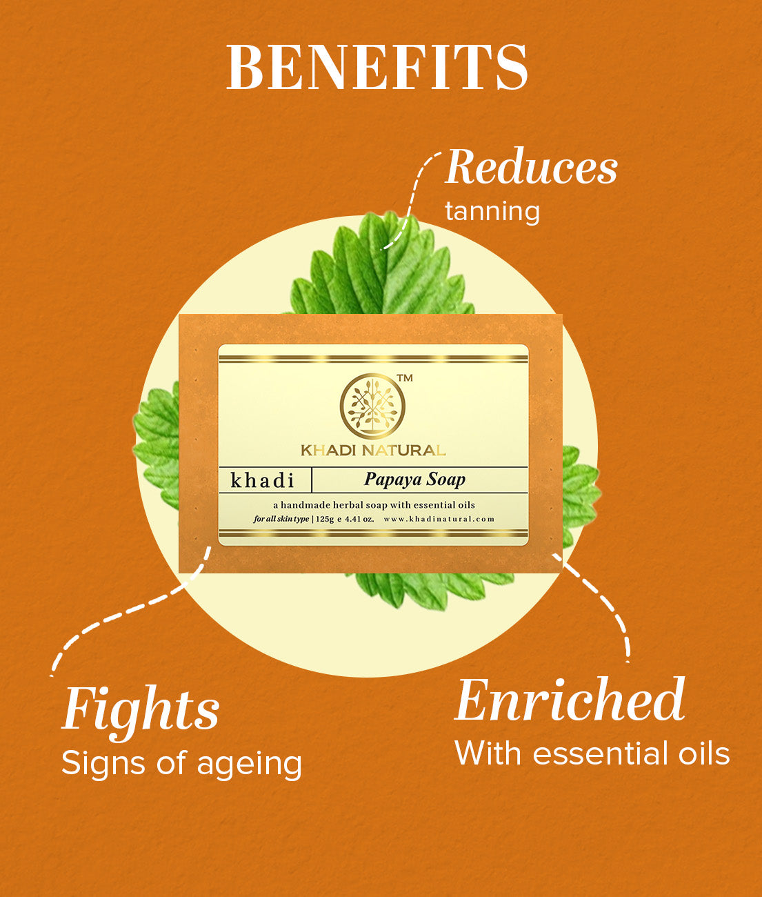 Khadi Natural Papaya Soap 125gm