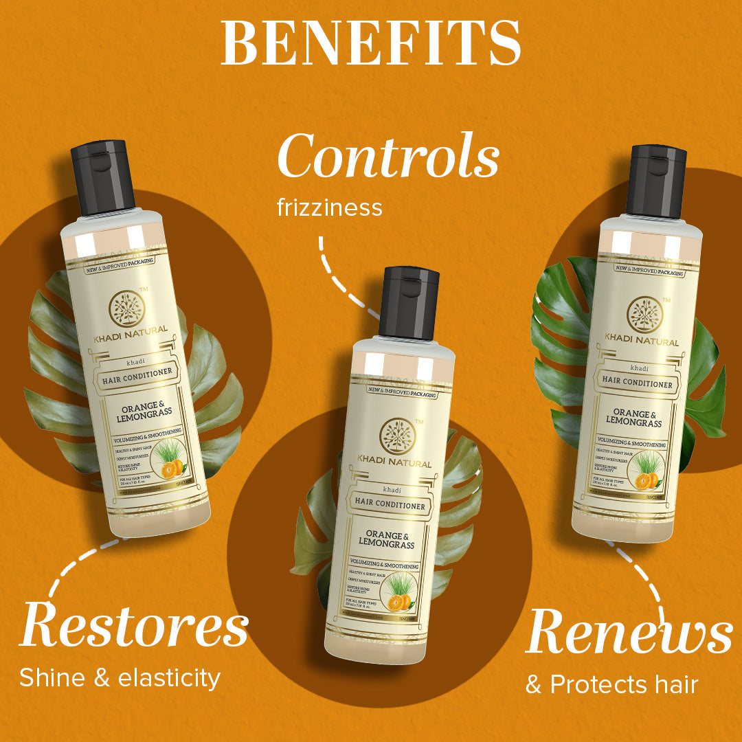 Khadi Natural Herbal Orange Lemongrass Hair Conditioner-210 ml