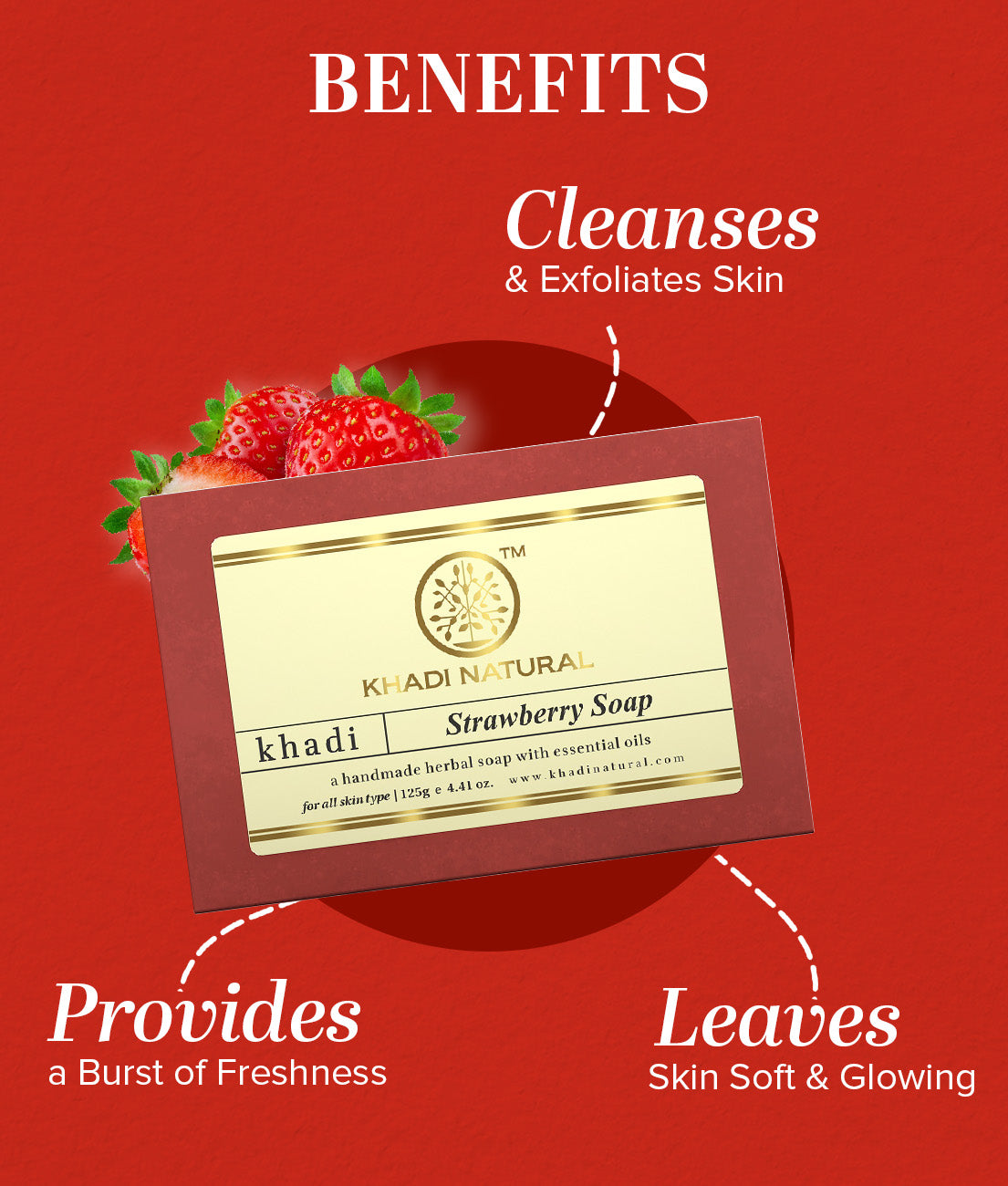 Khadi Natural Strawberry Soap - 125gm