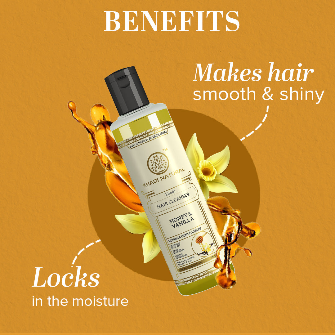Khadi Natural Honey & Vanilla Hair Cleanser - 210ml