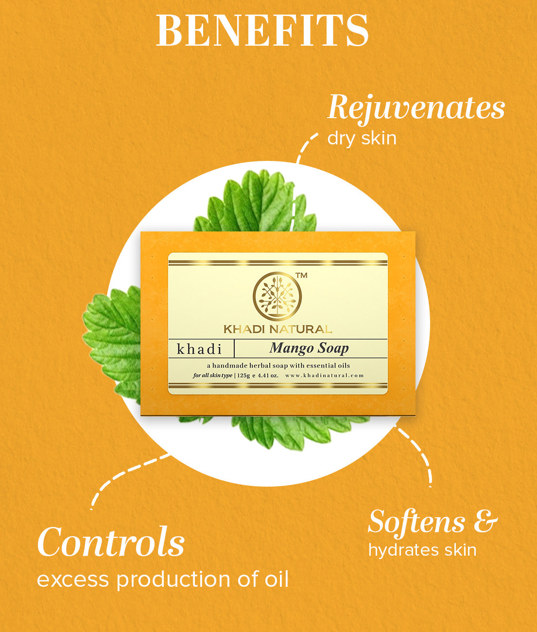 Khadi Natural Mango Soap - 125gm