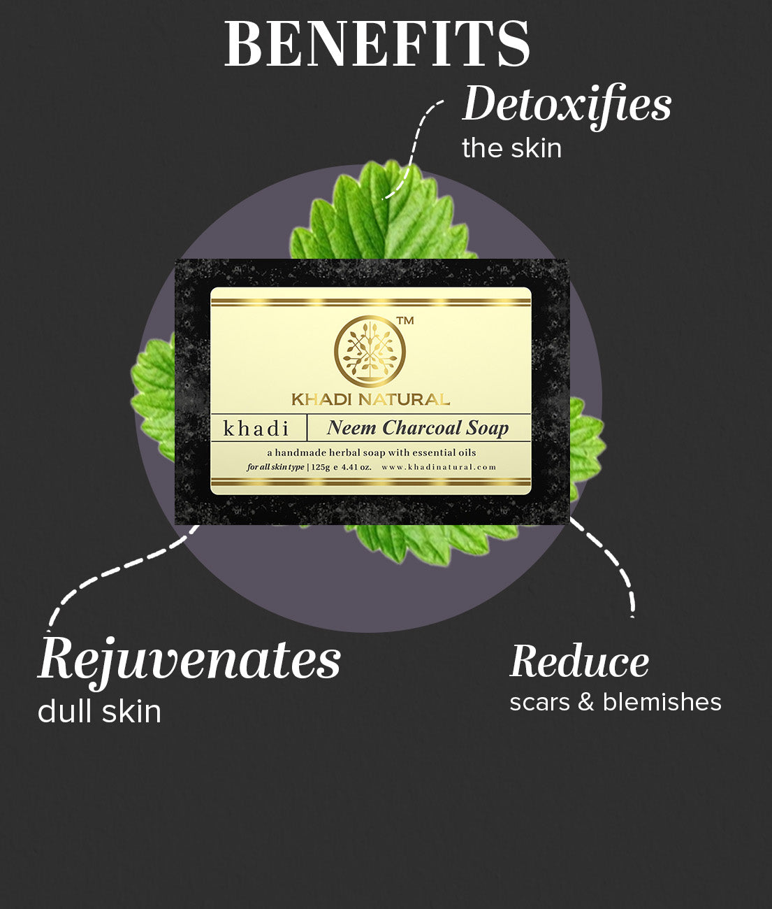 Khadi Natural Neem Charcoal Soap - 125gm