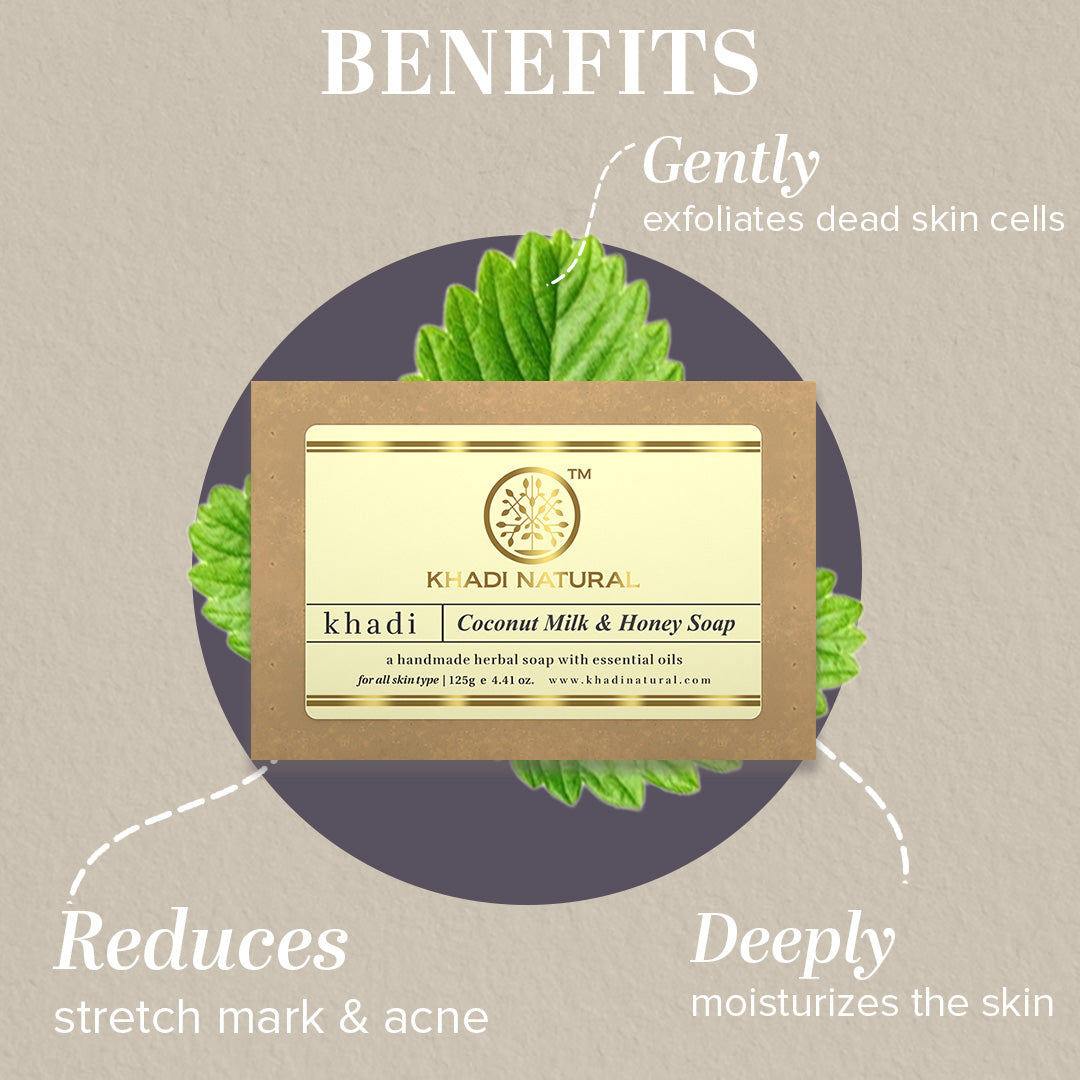 Khadi Natural Coconut Milk & Honey Soap 125gm