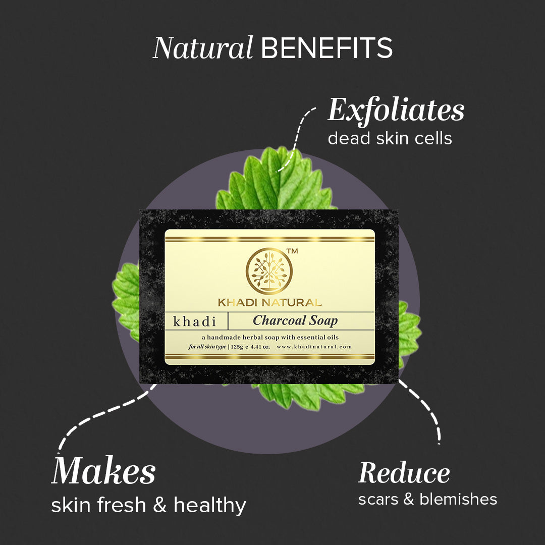 Khadi Natural Herbal Charcoal Soap Combo Pack Of 3 – 125gm Each