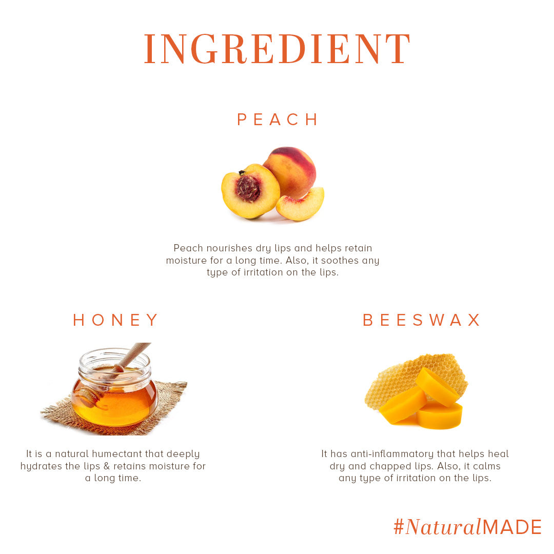 Khadi Natural Peach Lip Balm - 5gm
