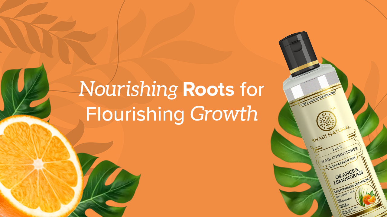 Khadi Natural Herbal Orange Lemongrass Hair Conditioner- SLS & Paraben Free - 210ml