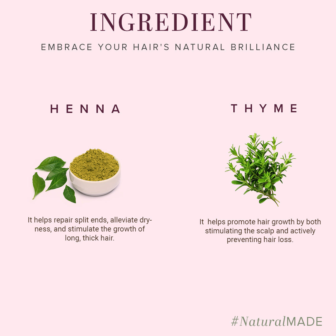 Khadi Natural Henna Thyme Hair Tonic Paraben & Mineral Oil Free - 210ml