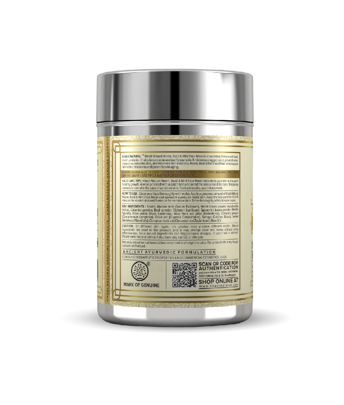 Khadi Natural Neem Basil & Mint Anti Acne Face Pack - 50gm