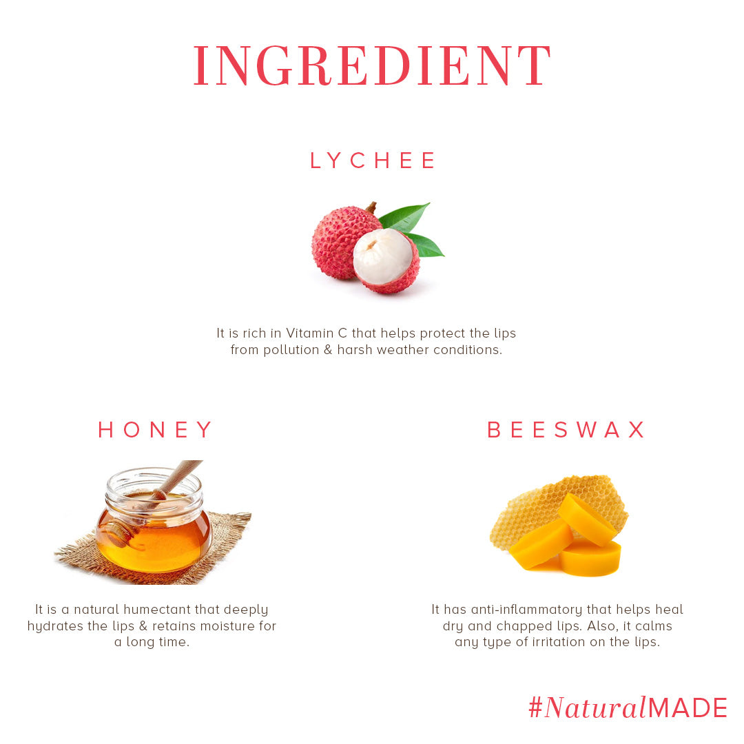 Khadi Natural Lychee Lip Balm - 5gm