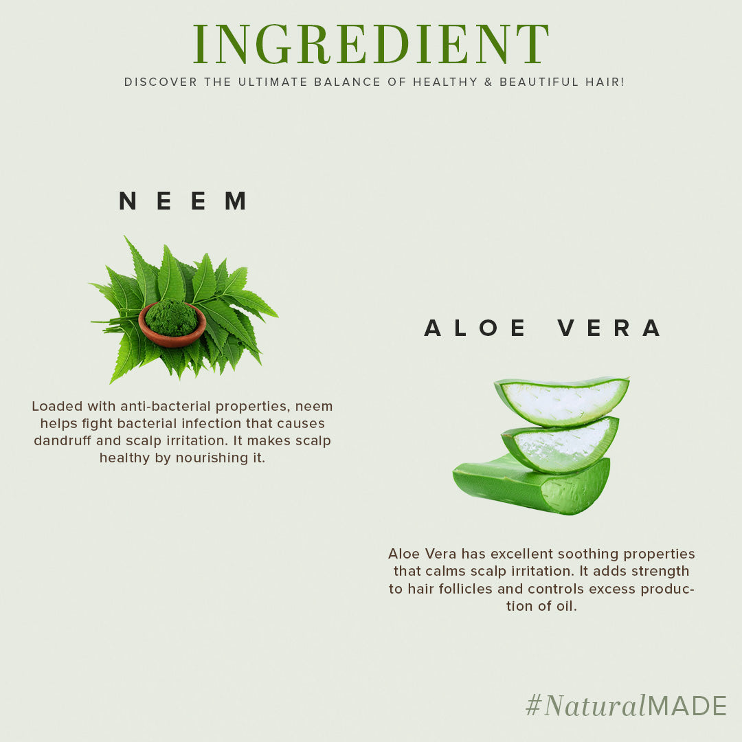 Khadi Natural Neem & Aloevera Hair Cleanser SLS & Paraben Free - 210ml