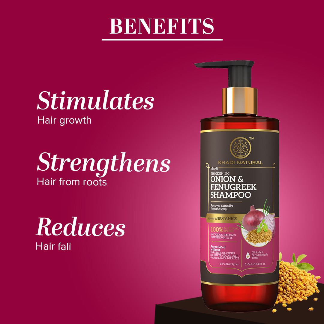 Khadi Natural Onion & Fenugreek Hair Cleanser- Paraben Free - 310ml