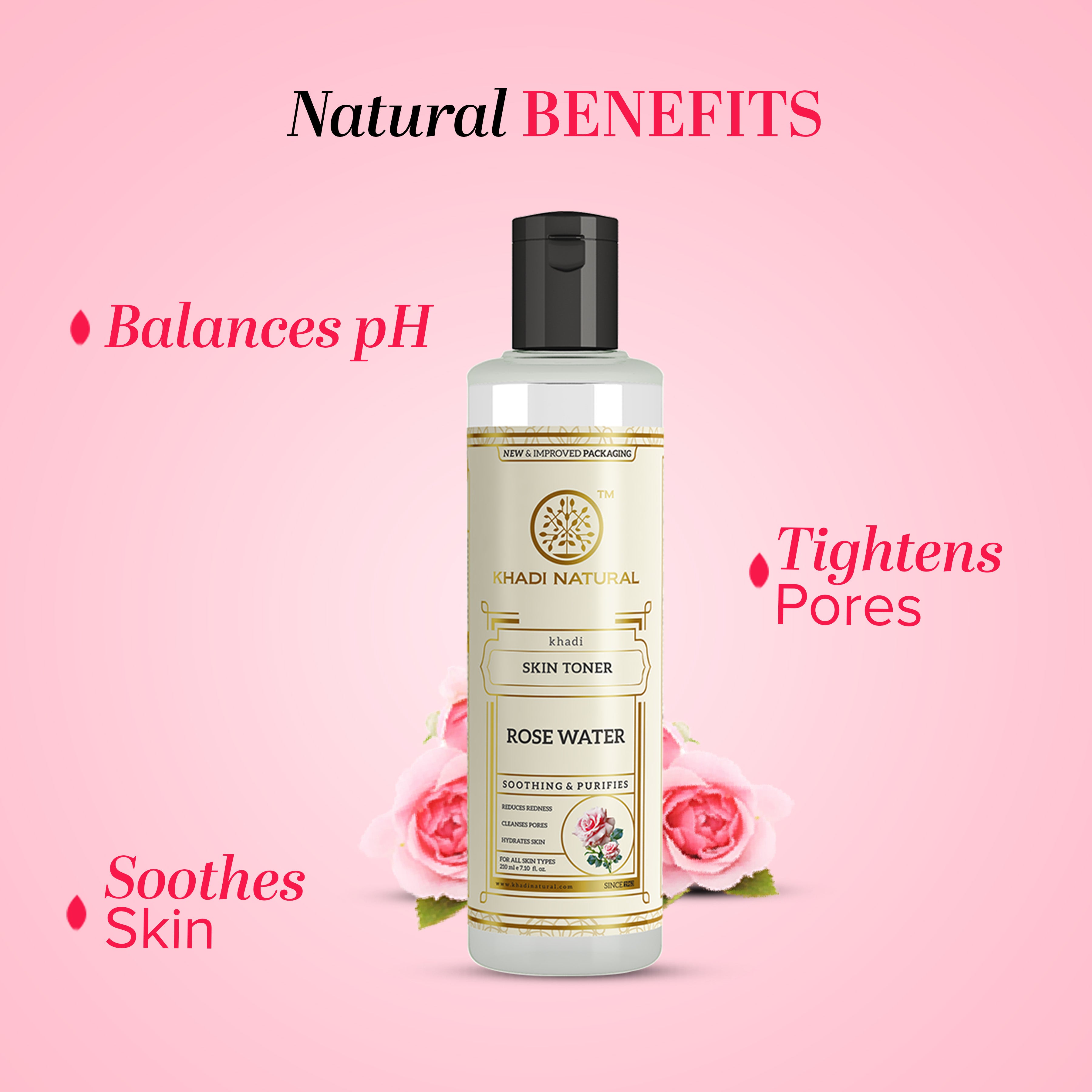 Khadi Natural Pure Rose Water Skin Toner - 210ml