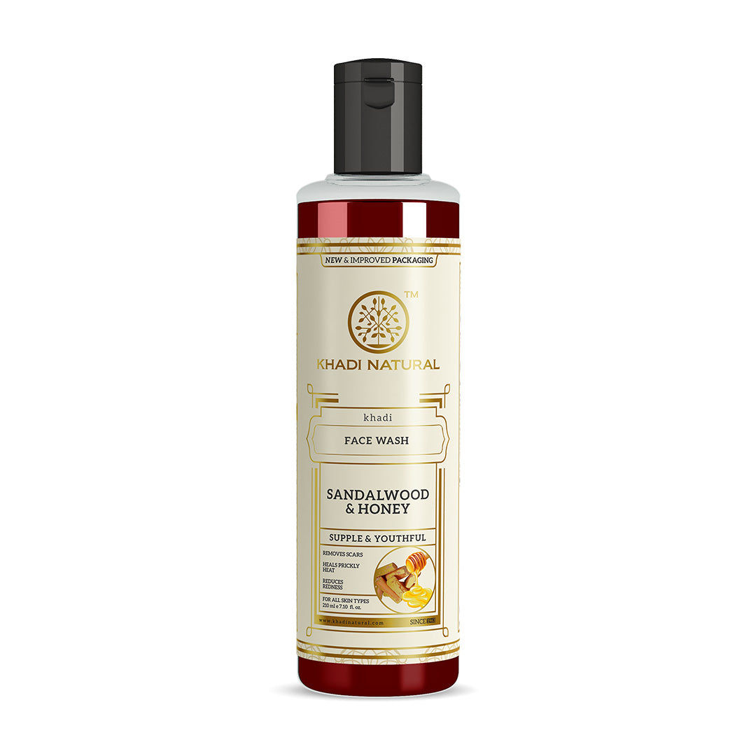 Khadi Natural Sandalwood & Honey Face Wash Combo Pack Of 2 - 210ml Each - Sale