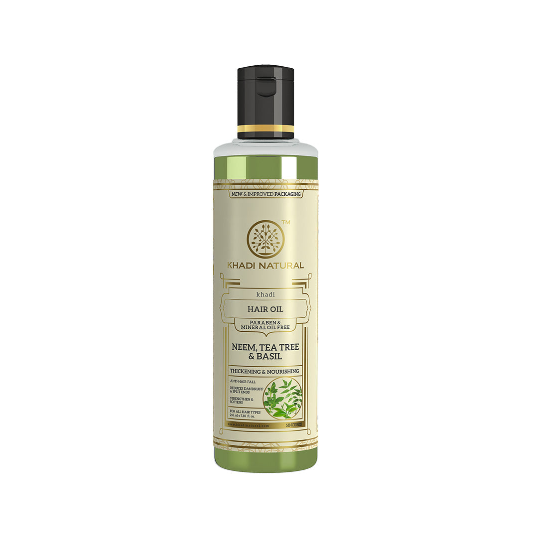 Khadi Natural Neem Teatree & Basil Hair Oil Paraben Mineral Oil Free - 210ml