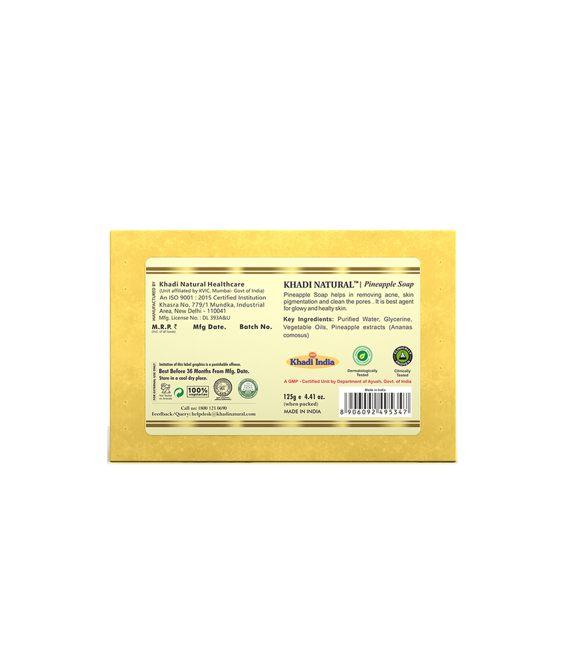 Khadi Natural Pineapple Soap - 125gm