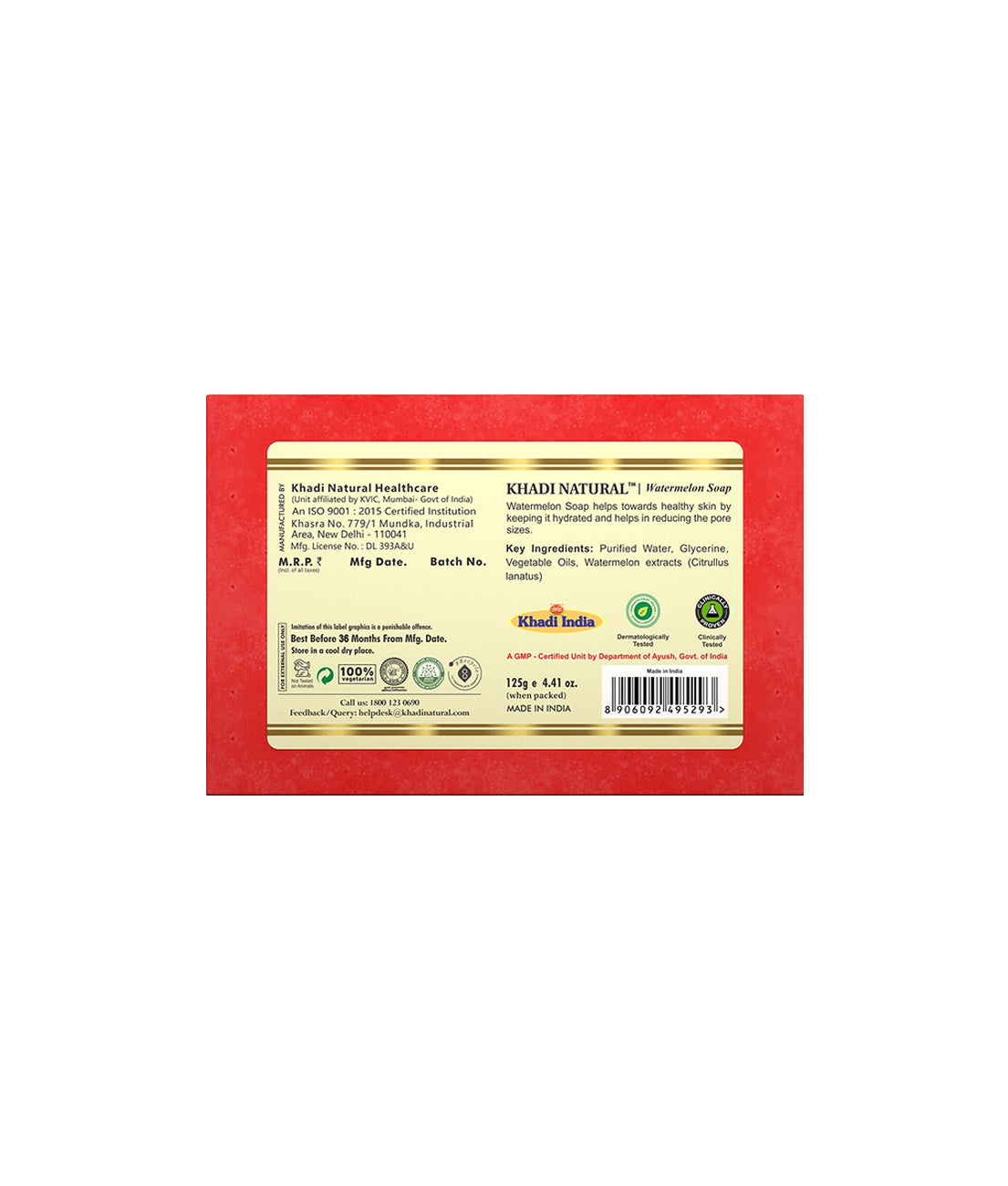 Khadi Natural Herbal Watermelon Soap - 125gm