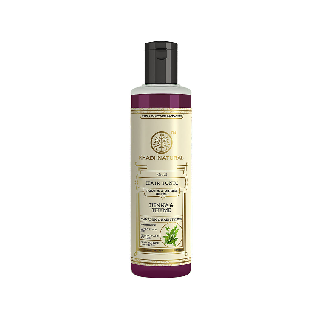 Khadi Natural Henna Thyme Hair Tonic Paraben & Mineral Oil Free - 210ml