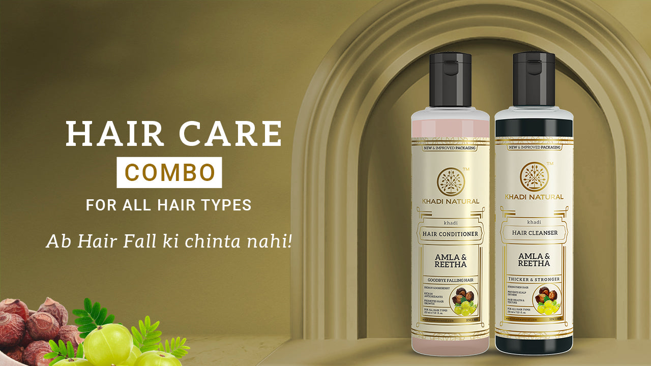 Khadi Natural Amla & Reetha Hair Cleanser & Conditioner Combo – Pack of 2 - 210ml Each