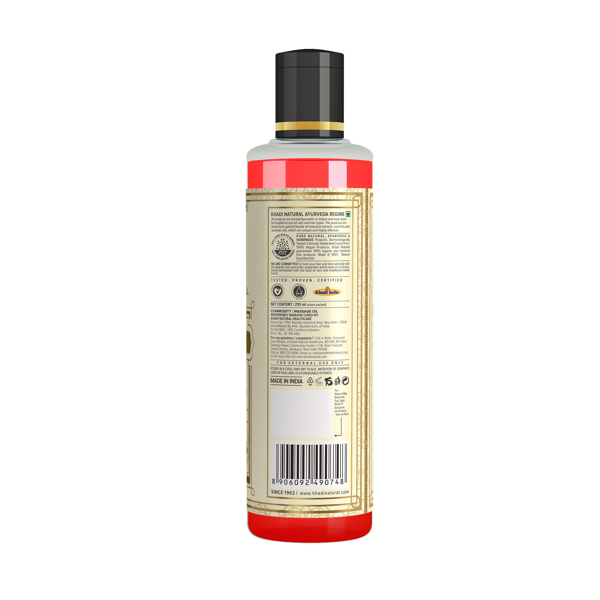 Khadi Natural Sandalwood Massage Oil- Without Mineral Oil-210 ml