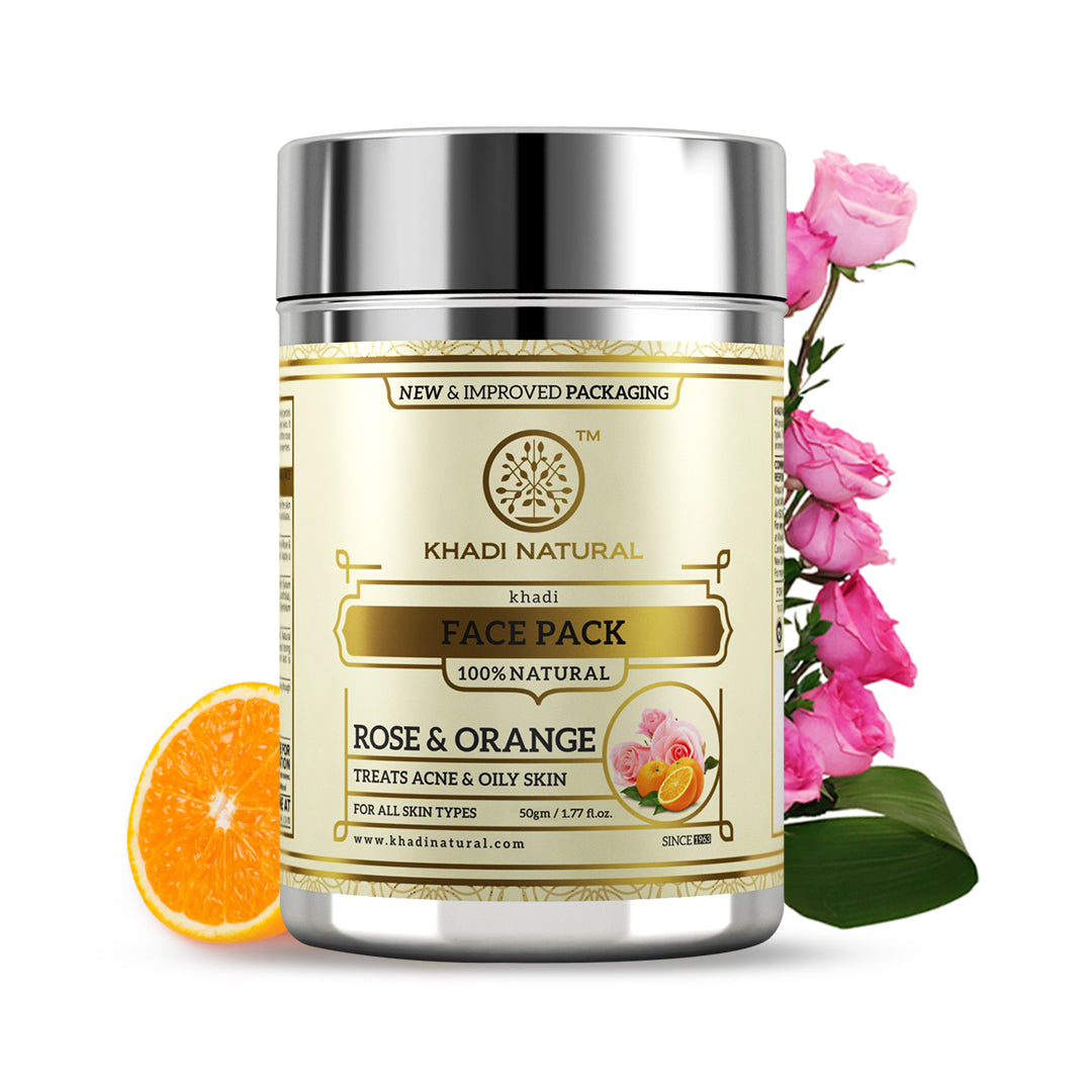 Khadi Natural Rose & Orange Face Pack - 50gm