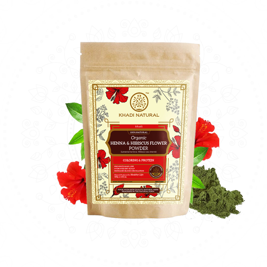 Organic Henna & Hibiscus Flower Powder - 100% Natural-100 g