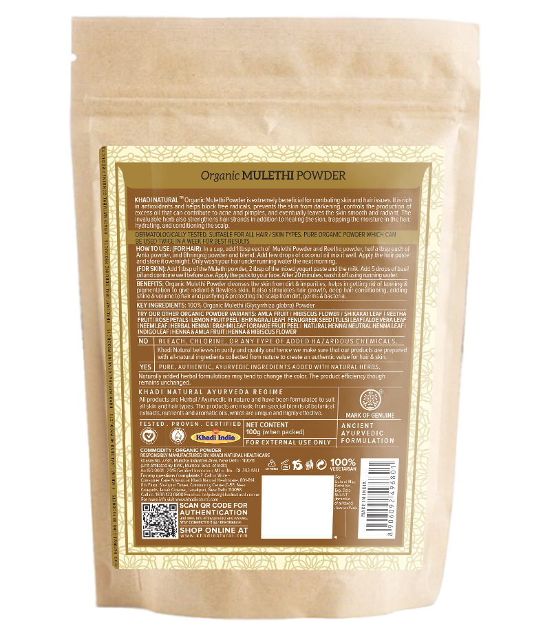 Organic Mulethi Powder - 100% Natural-100 g