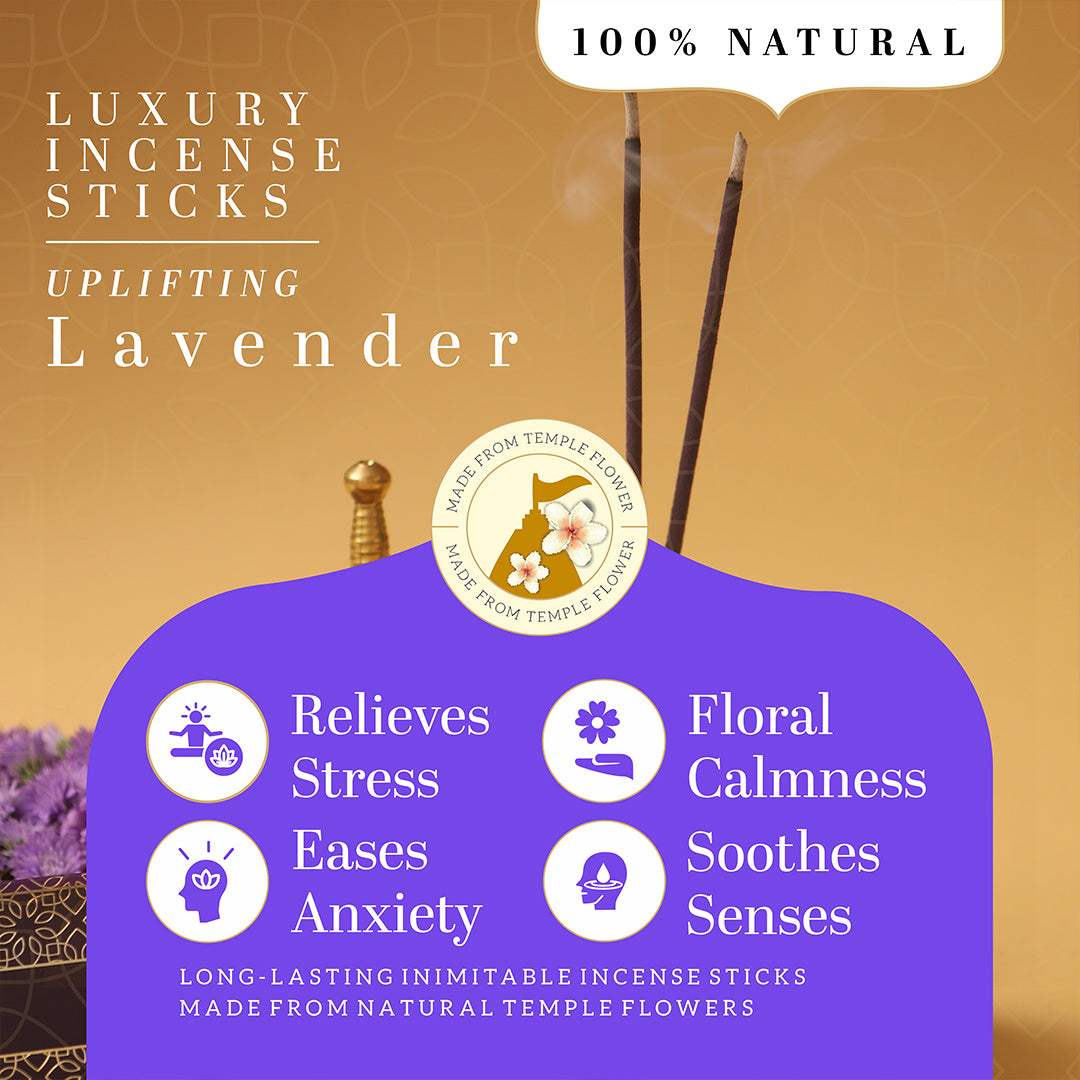 Khadi Natural Incense Sticks Rose & Lavender Combo (Pack of 6)