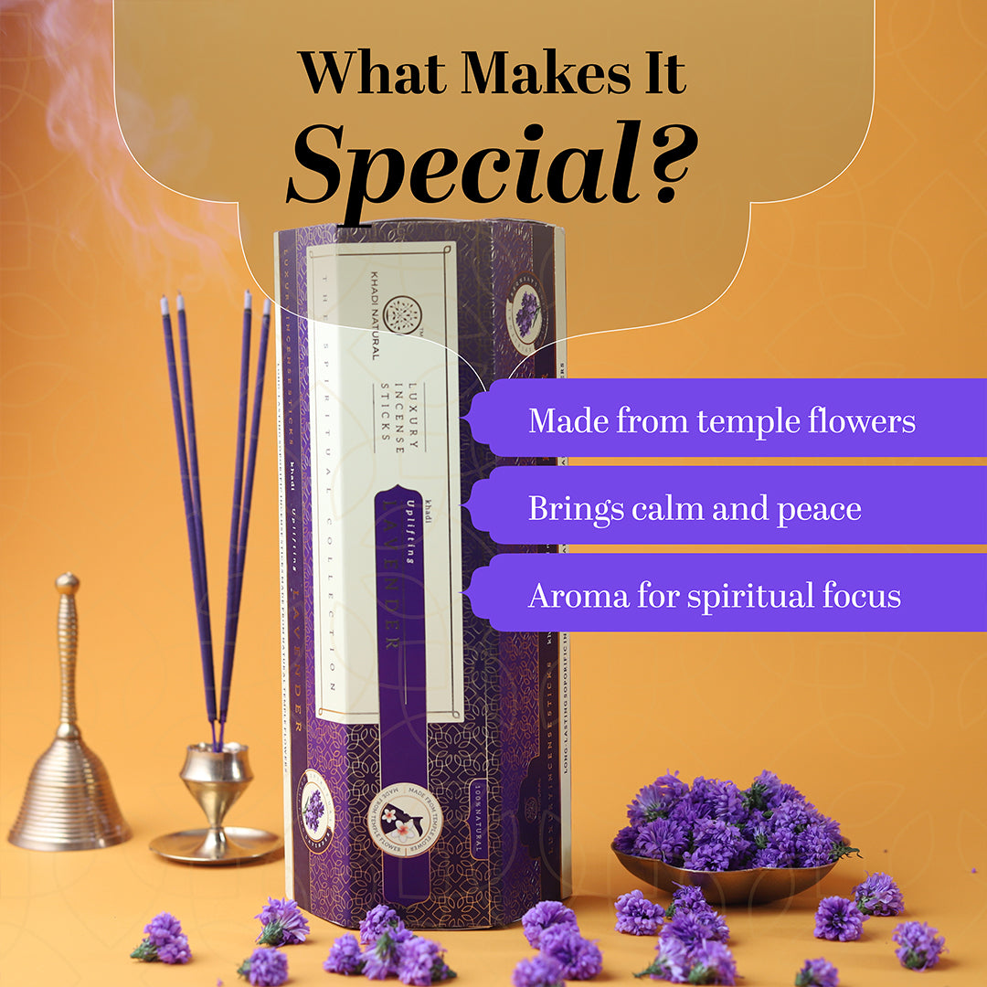 Khadi Natural Incense Sticks Rose & Lavender Combo (Pack of 6)