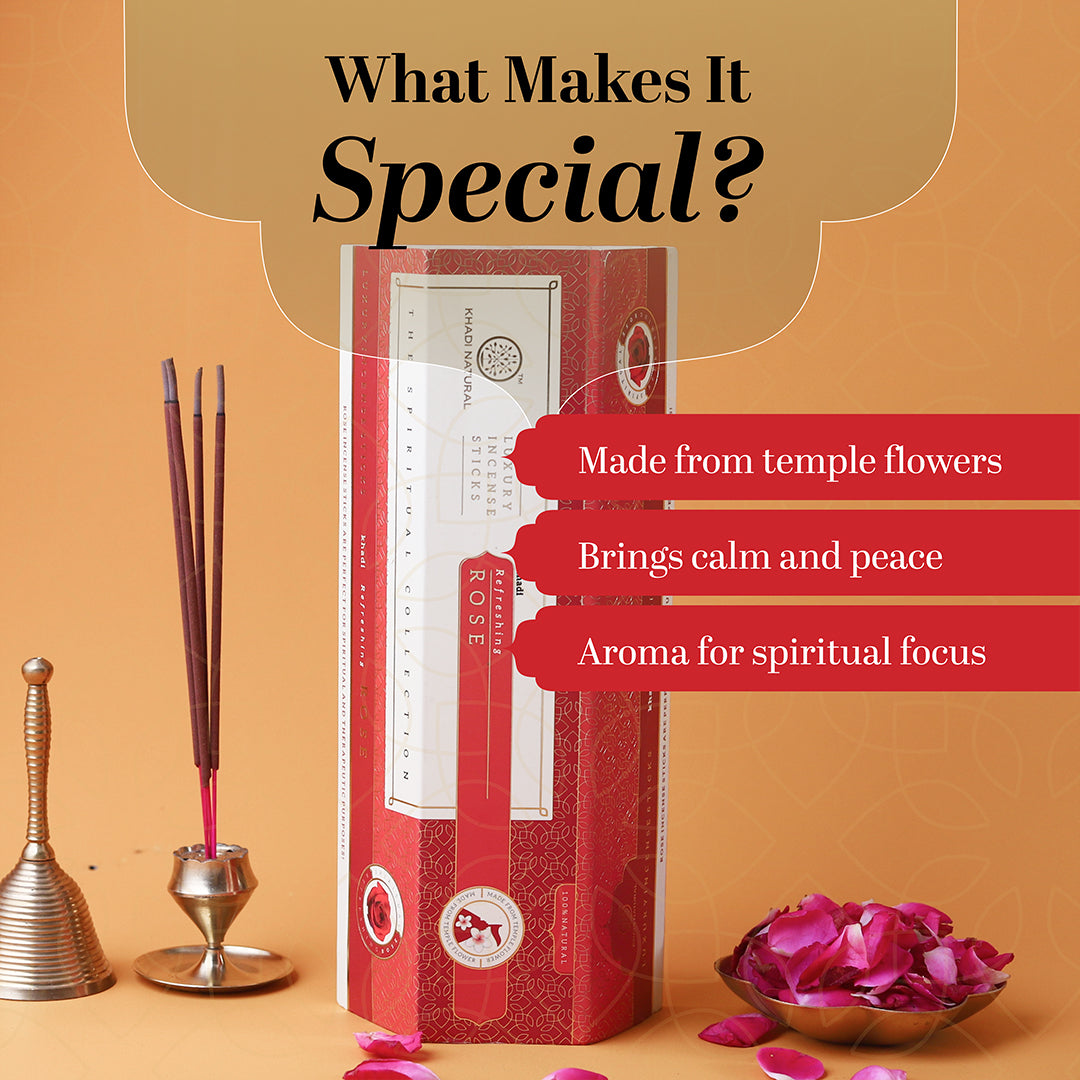 Khadi Natural Incense Sticks Rose & Lavender Combo (Pack of 6)