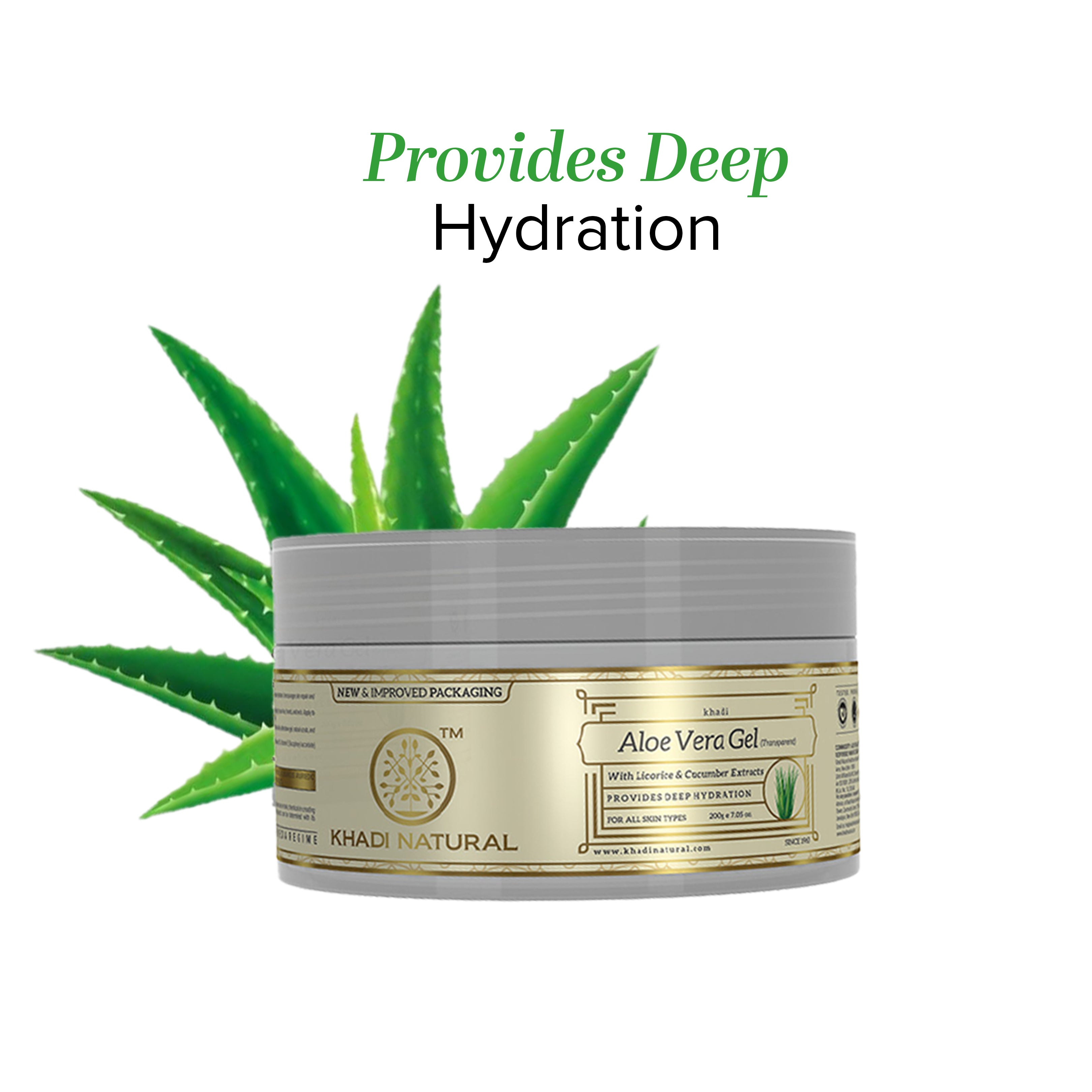 Khadi Natural Aloevera Gel with Liqorice & Cucumber Extracts - 200gm
