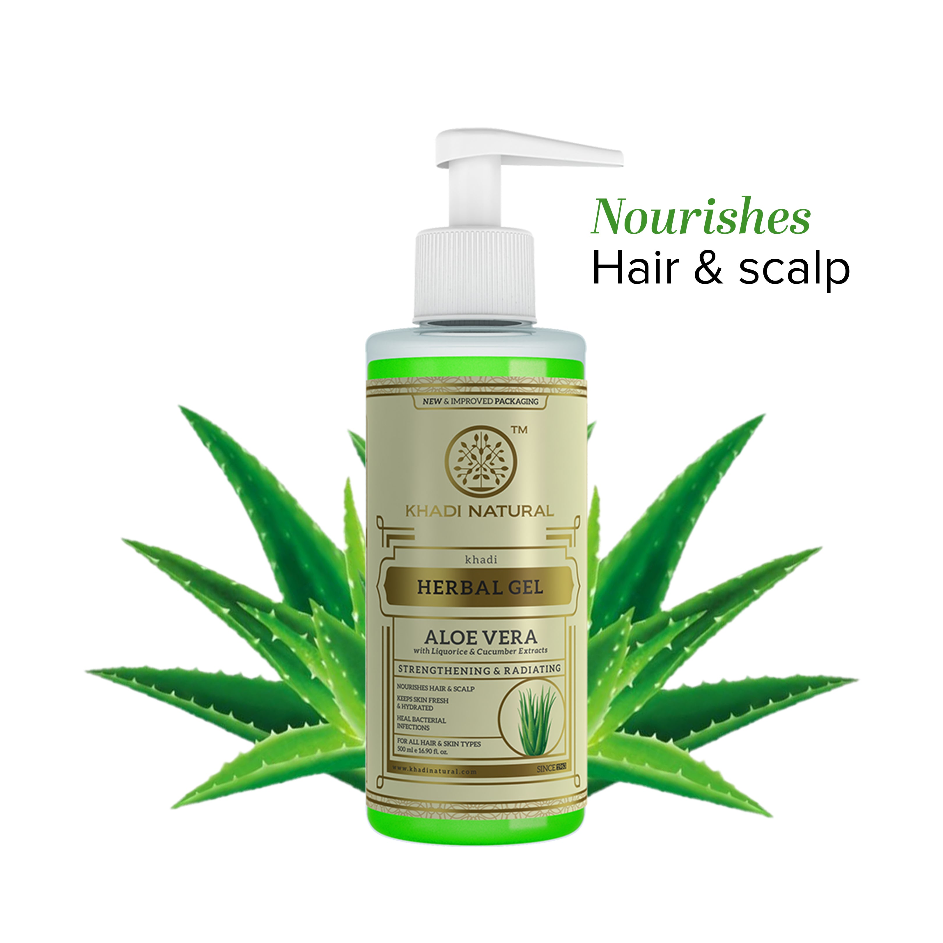 Khadi Natural Aloe Vera Gel With Liquorize & Cucumber Extracts - 500ml